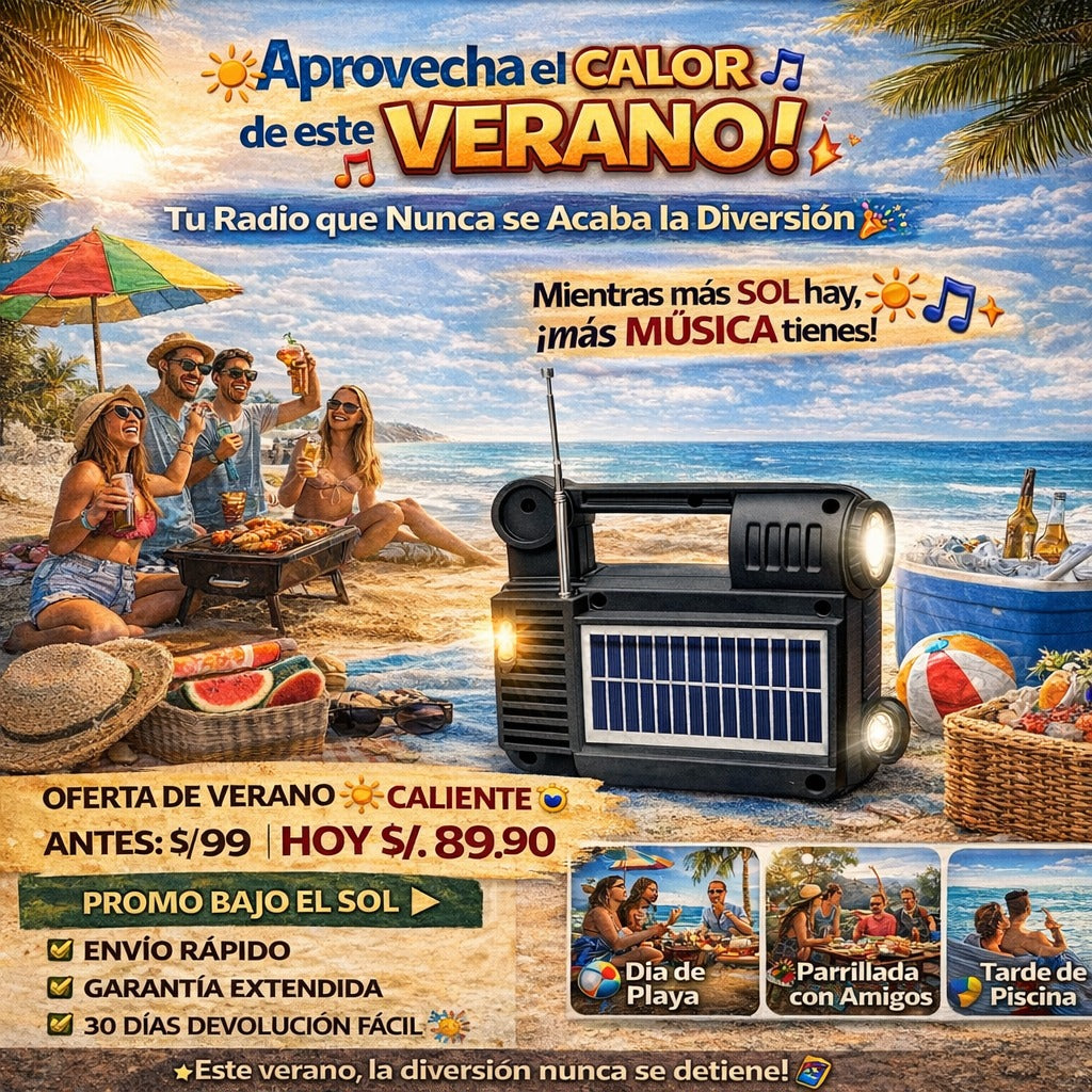 Parlante con linterna a energía solar