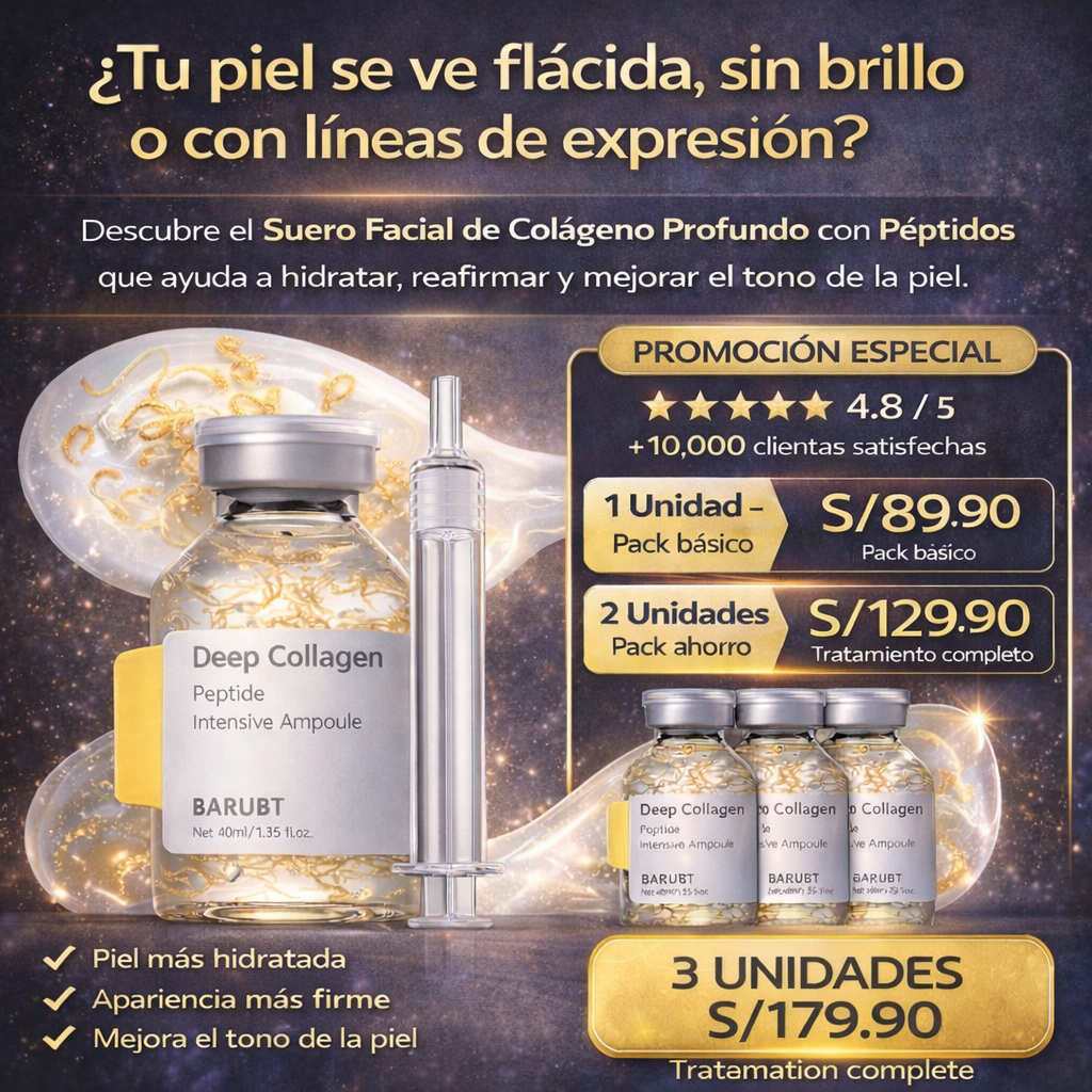 Suero de Colágeno Profundo con Péptidos — Piel Más Firme y Luminosа