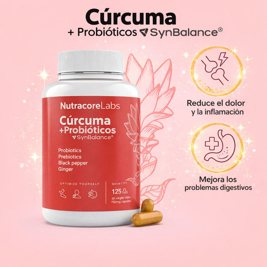 Cúrcuma + Probióticos de NutracoreLabs — Equilibrio digestivo y bienestar integral