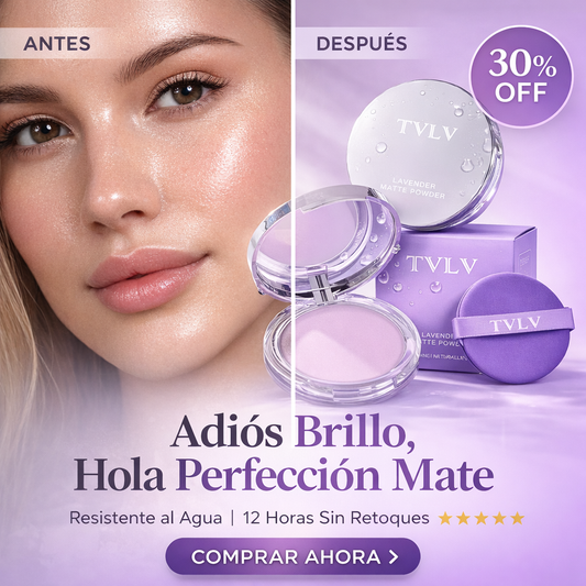 Polvo Mate con Aceite de Lavanda – Larga Duración, Textura Gelatina y Resistente al Agua