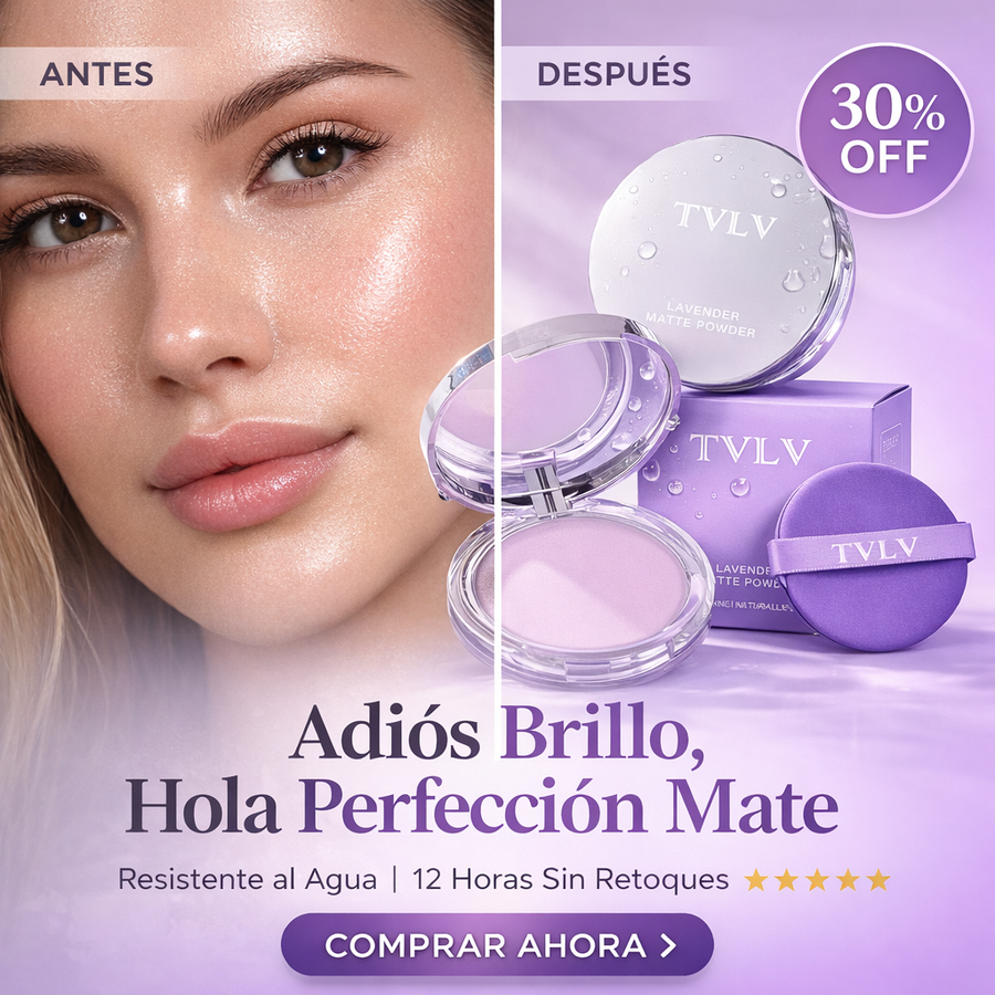 Polvo Mate con Aceite de Lavanda – Larga Duración, Textura Gelatina y Resistente al Agua