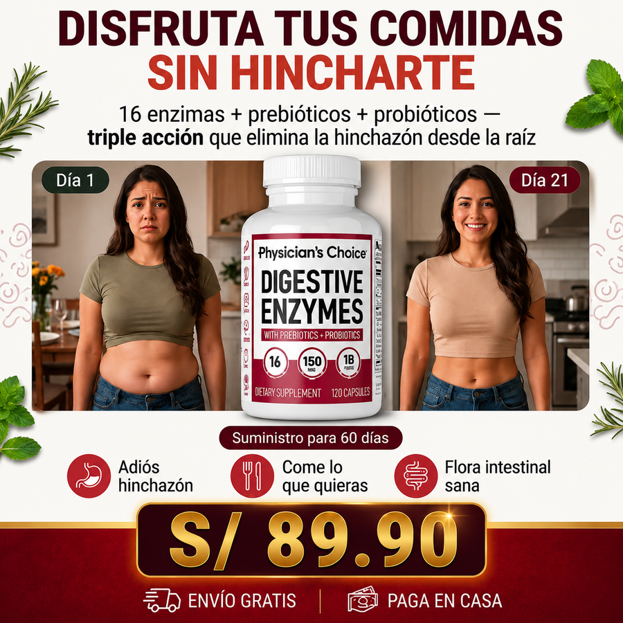 Enzimas Digestivas  – Menos Hinchazón y Mejor Digestión