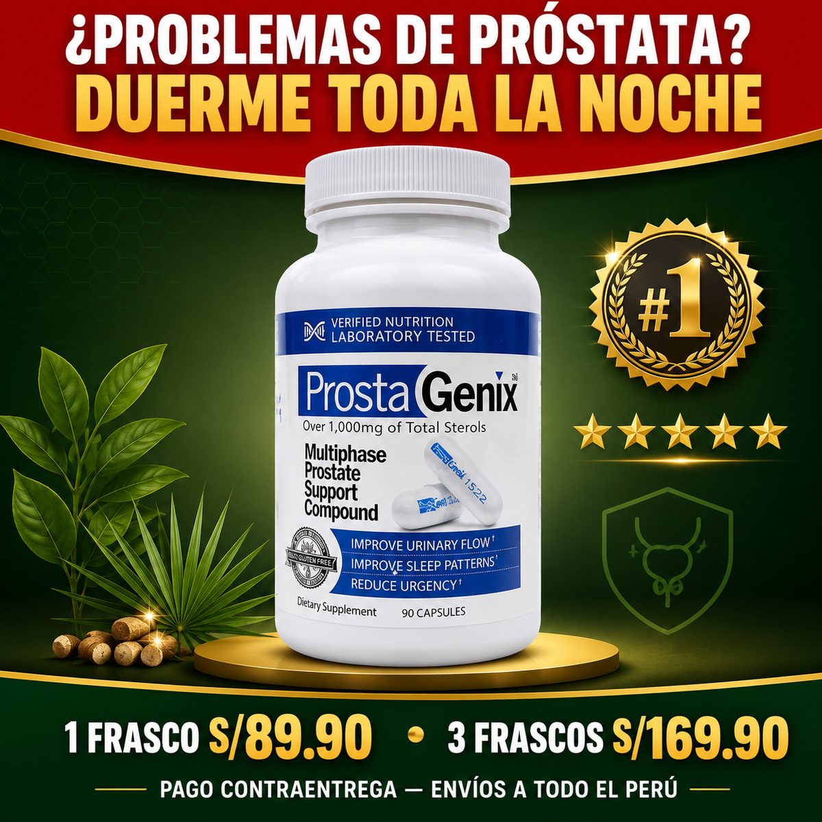 ProstaGenix – Suplemento Natural para la Próstata | 90 Cápsulas