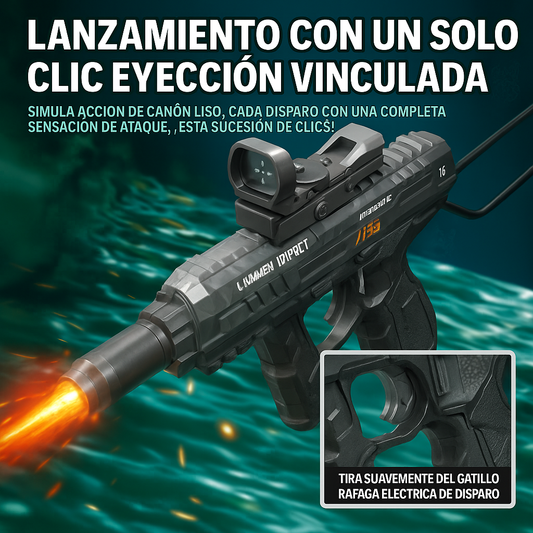 PISTOLA UZI LANZA AGUA CON HUMO Y LUZ RGB