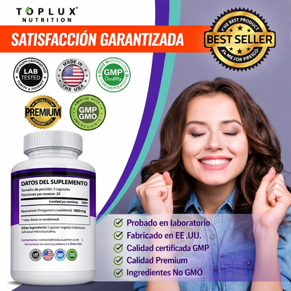 Resveratrol Complex — Protección Antioxidante Avanzada para Vitalidad y Longevidad