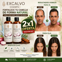 Solo por hoy a 2 X 100 Soles - OFERTA 2x1 - EXCALVO Fortalece y Revitaliza Tu Cabello